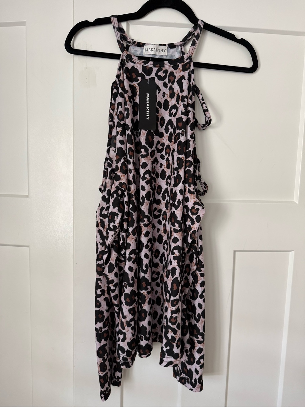 Pink Leopard Halter Tank Top